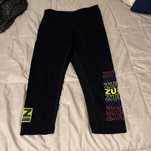 Zumba Fitness Black Leggings with Colorful Lettering